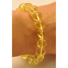 Lemon baroque beads Baltic amber bracelet